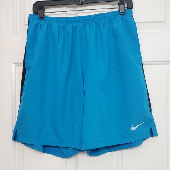 XL Turquoise & Gray NIKE Running Lined Gym Shorts Dri Fit Mens - Picture 1 of 8